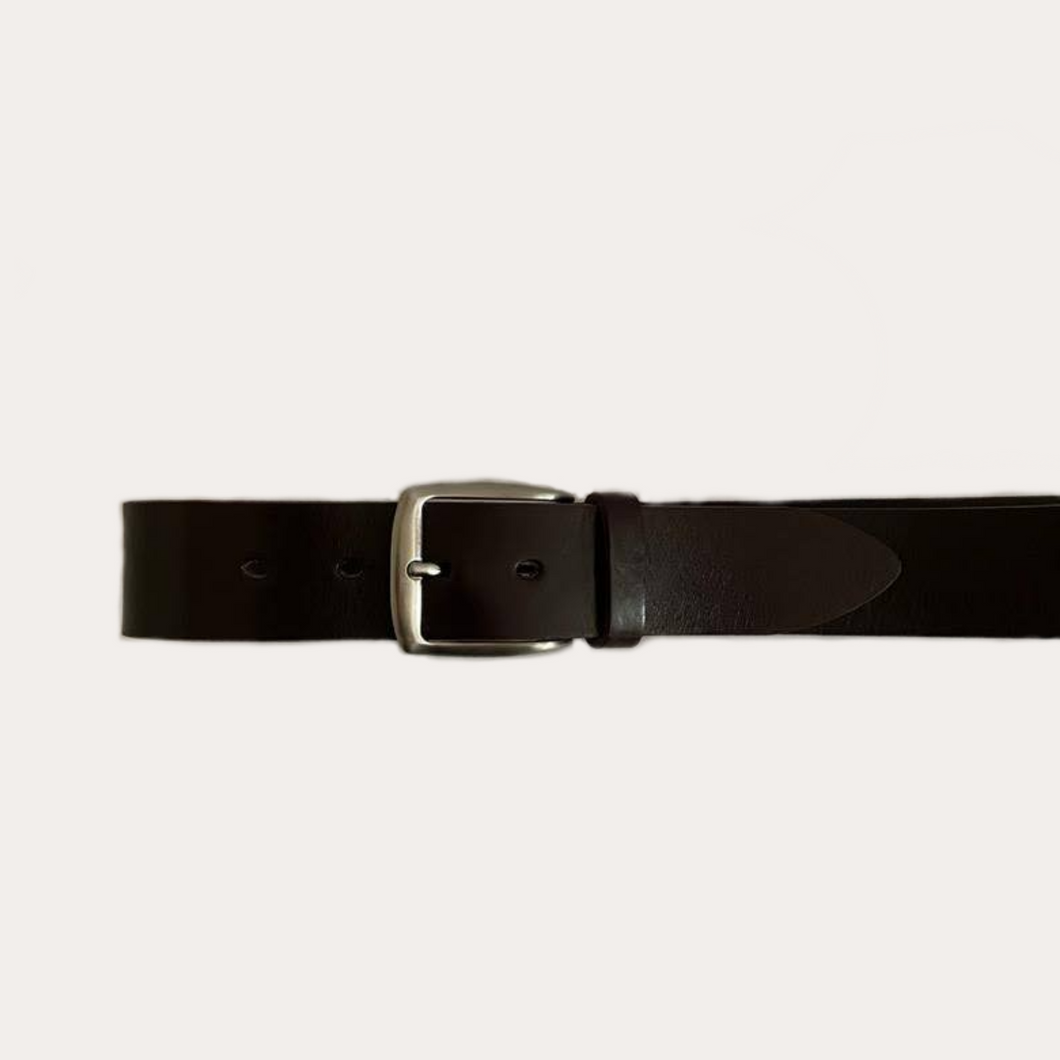 Dark Brown Leather Casual Belt