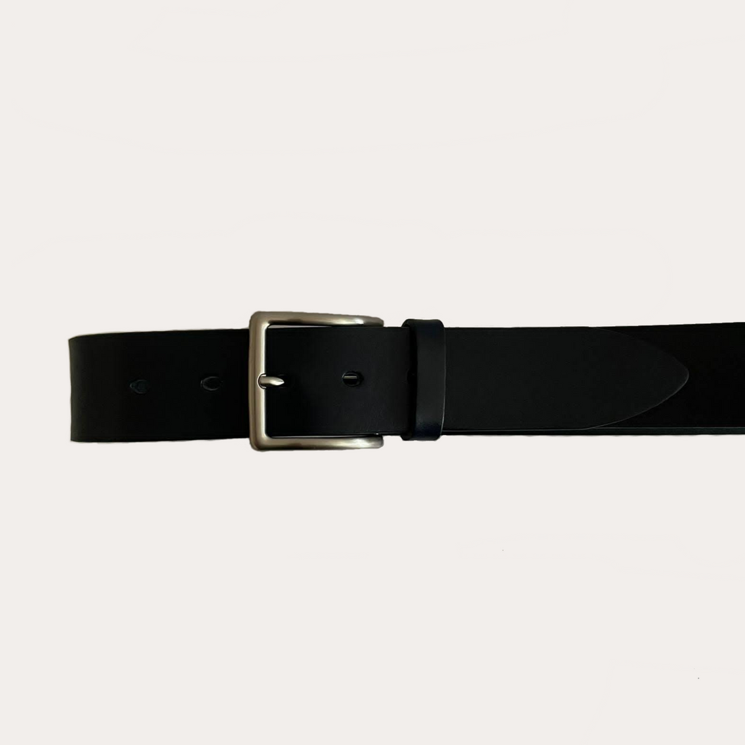 Navy Leather Casual Belt