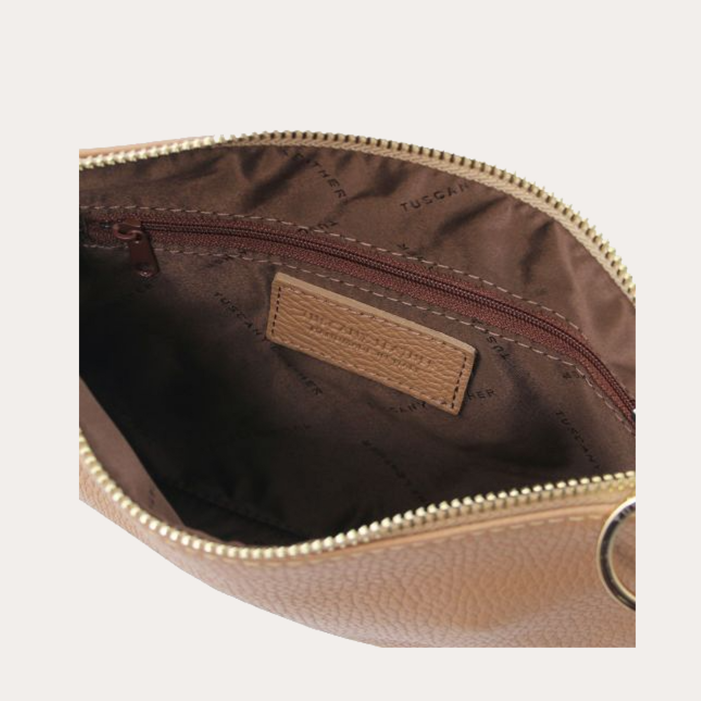 Tuscany Leather Soft Taupe Leather Clutch/Crossbody Bag