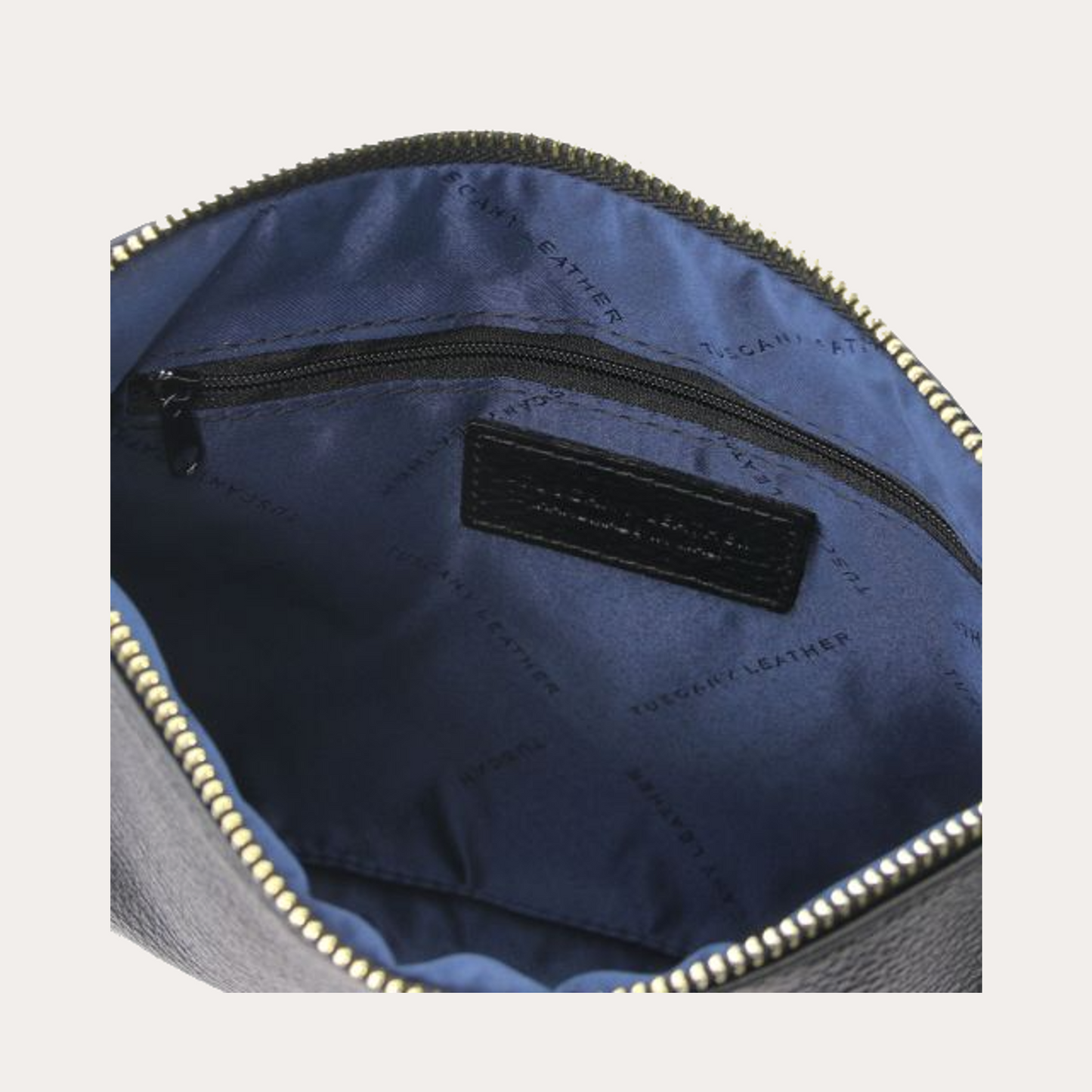 Tuscany Leather Soft Black Leather Clutch/Crossbody Bag