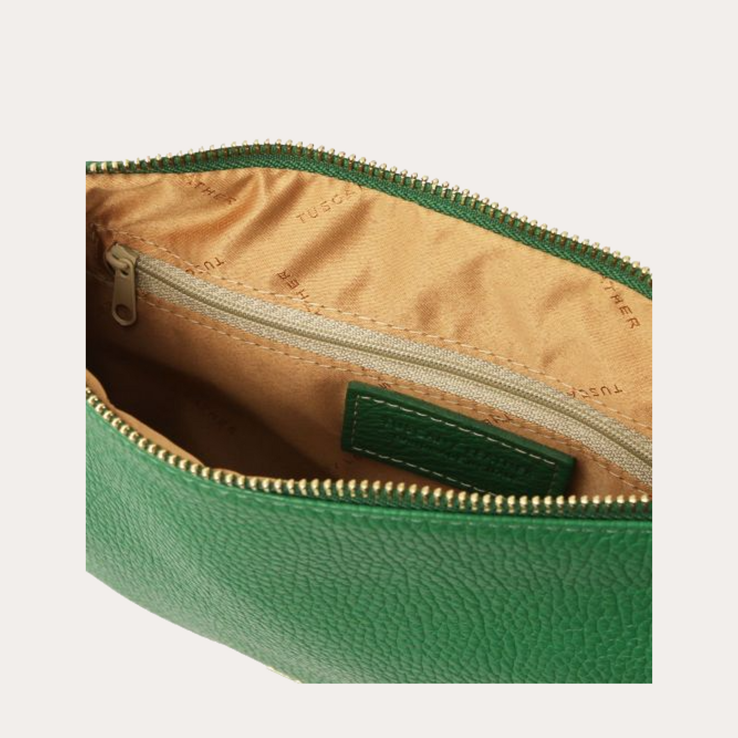 Tuscany Leather Soft Green Leather Clutch/Crossbody Bag