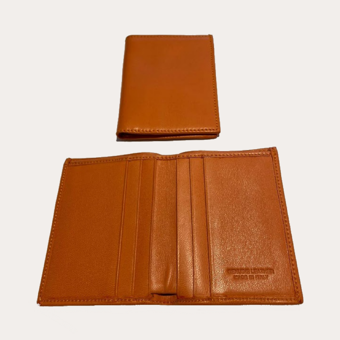 Orange Nappa Leather Credit Card Holder