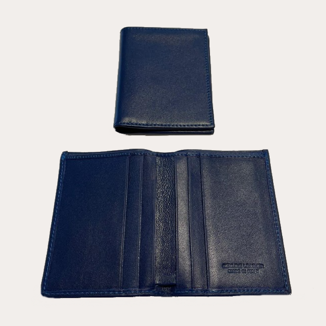 Blue Nappa Leather Credit Card Holder