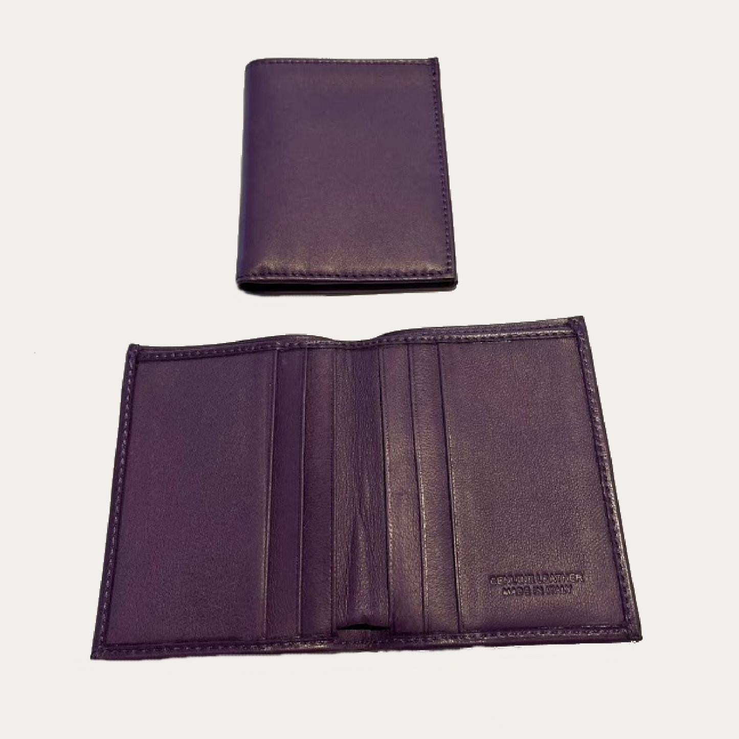 Purple Nappa Leather Credit Card Holder