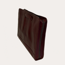 Load image into Gallery viewer, Maroon Leather Zip Top Briefcase
