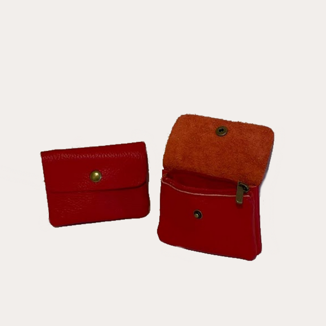 Red Leather Coin Purse