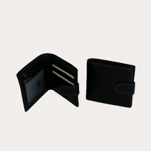 Load image into Gallery viewer, Black Leather Wallet-4 Credit Card Sections
