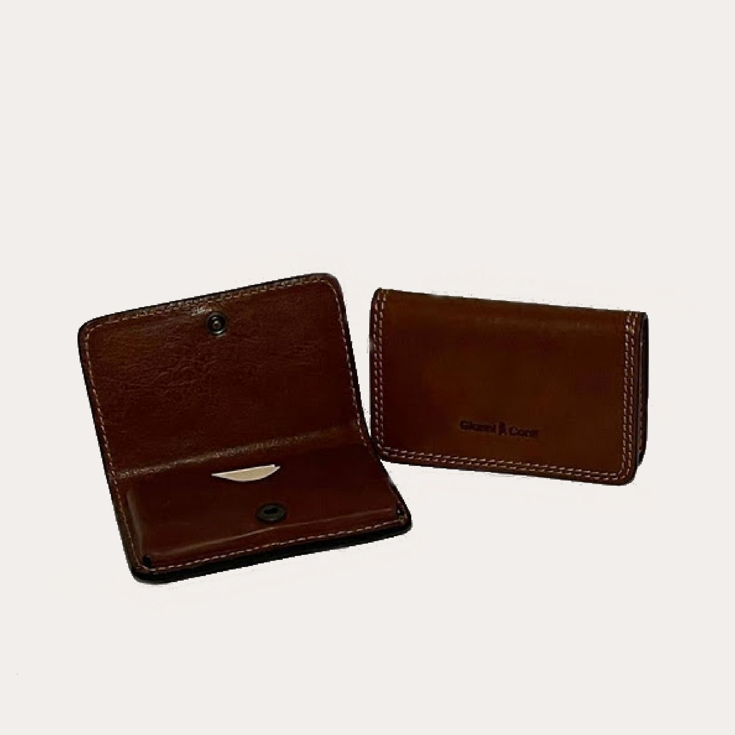 Gianni Conti Tan Leather Credit Card/Business Card Holder
