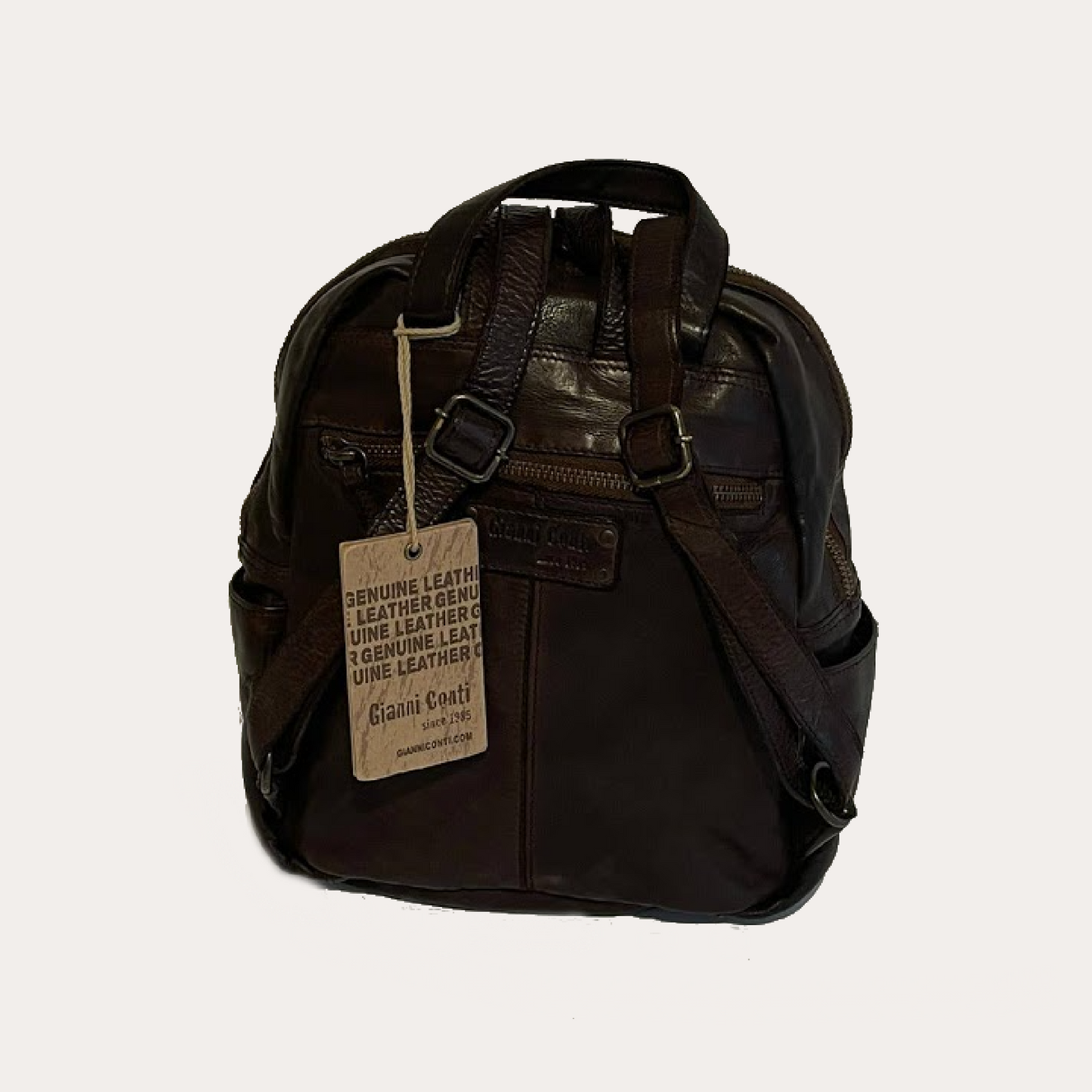 Gianni Conti Brown Vintage Leather Backpack