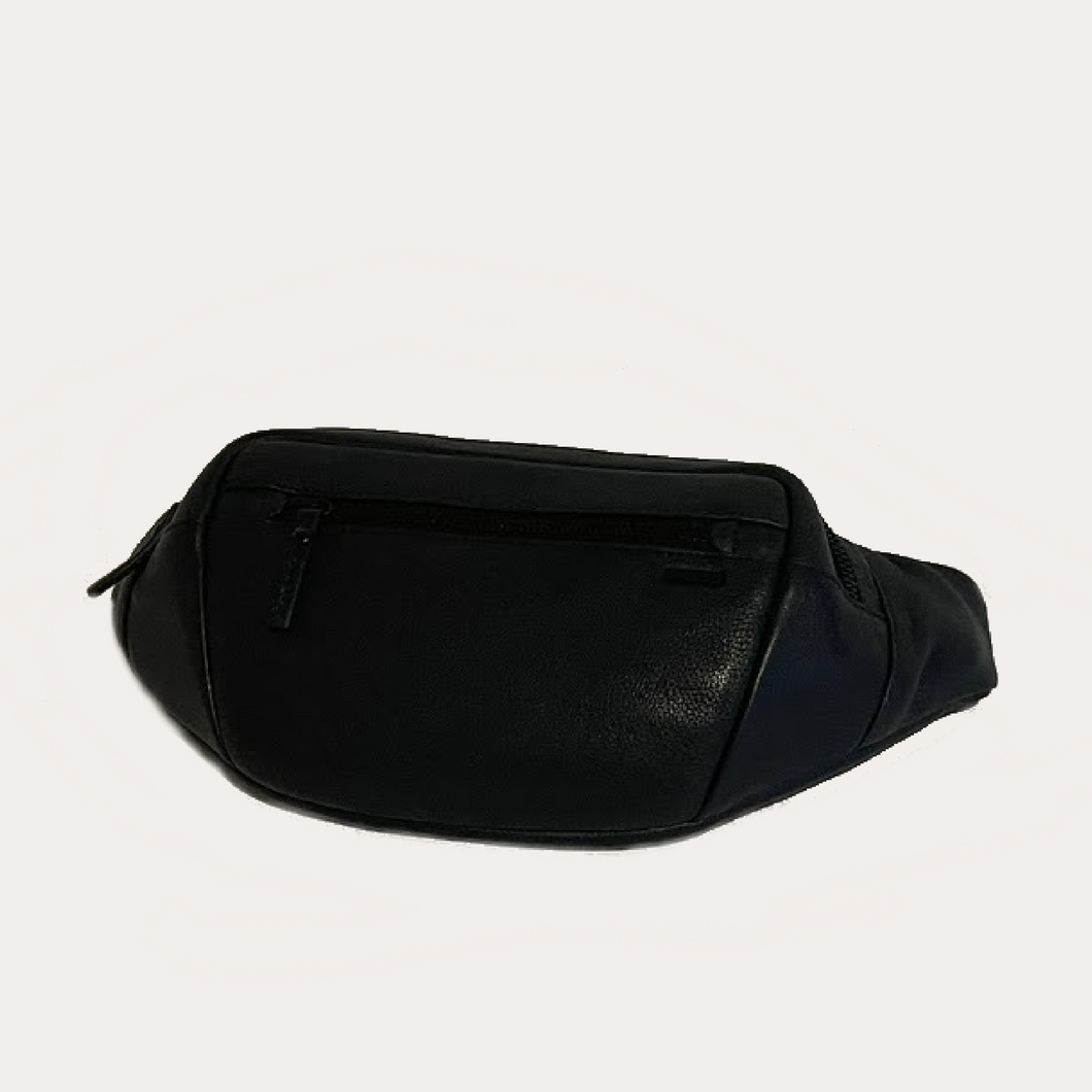 Gianni Conti Navy Leather Bum Bag