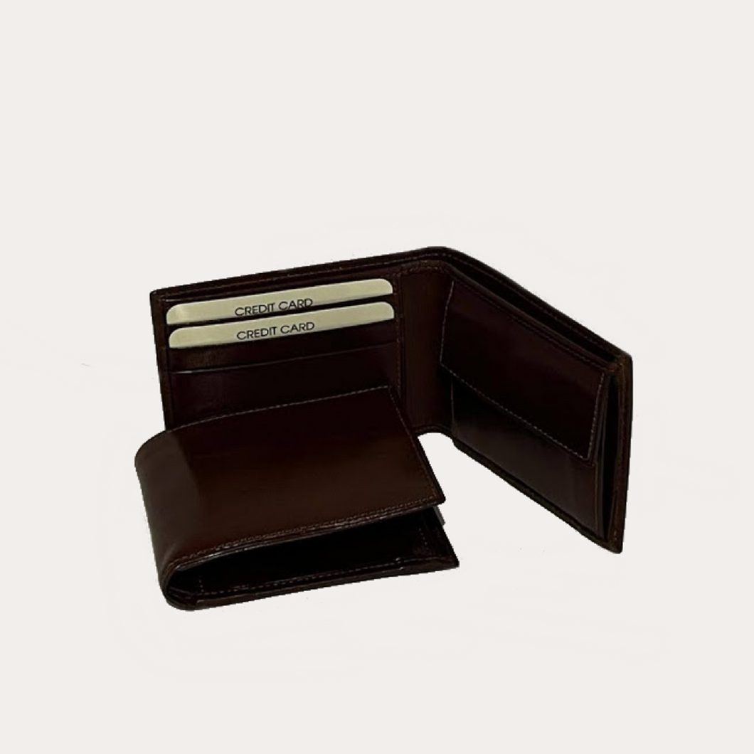 Maroon Leather Wallet-3 Credit Card Sections/Coin Sections