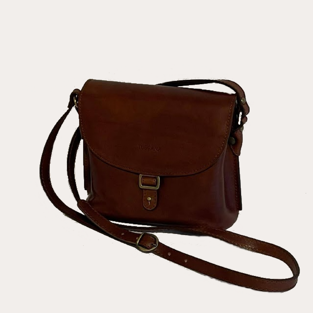 Brown Leather Bag with Flap