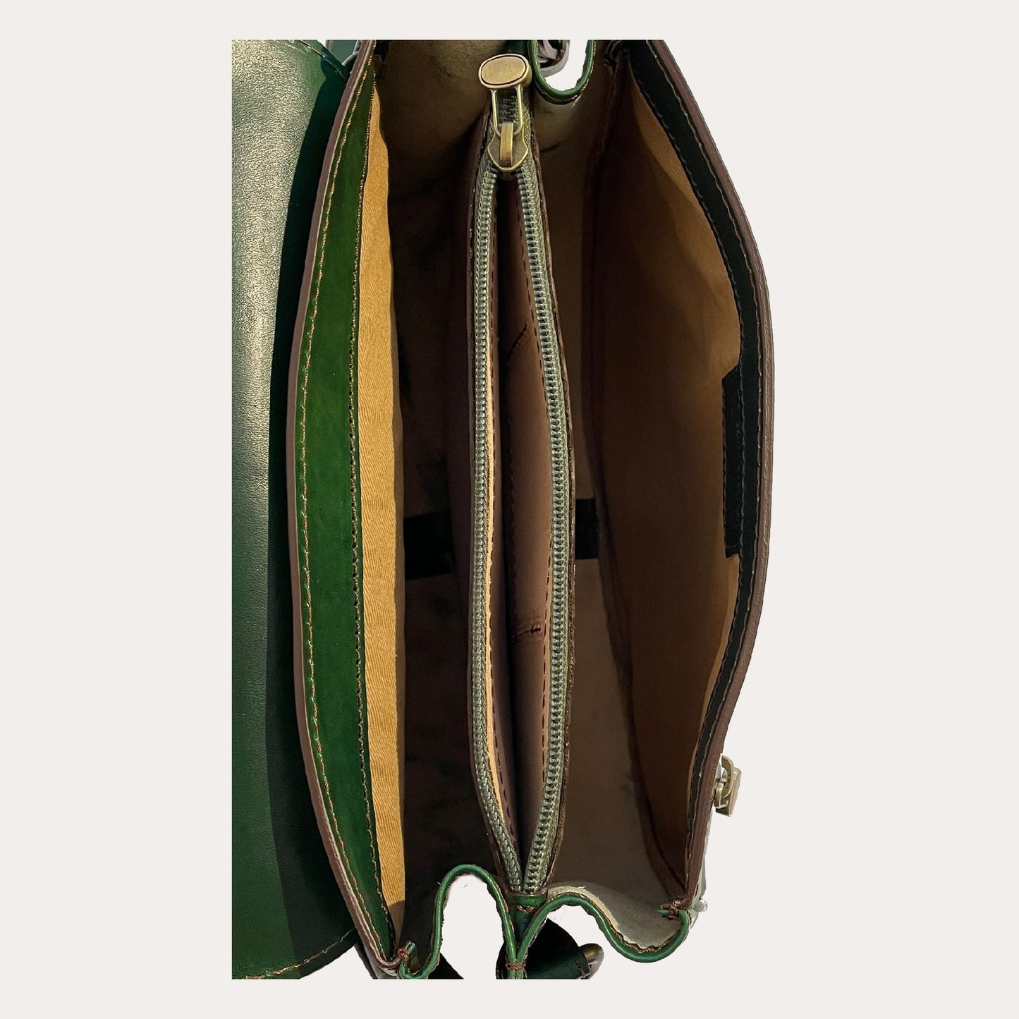 Green Leather Flapover Bag