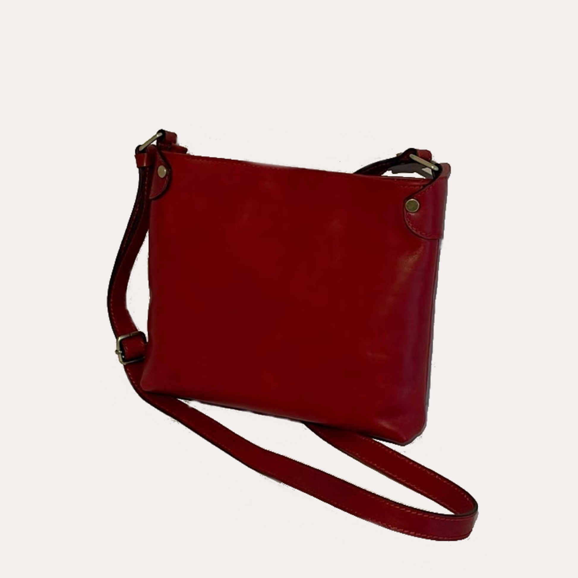 Red leather satchel hotsell
