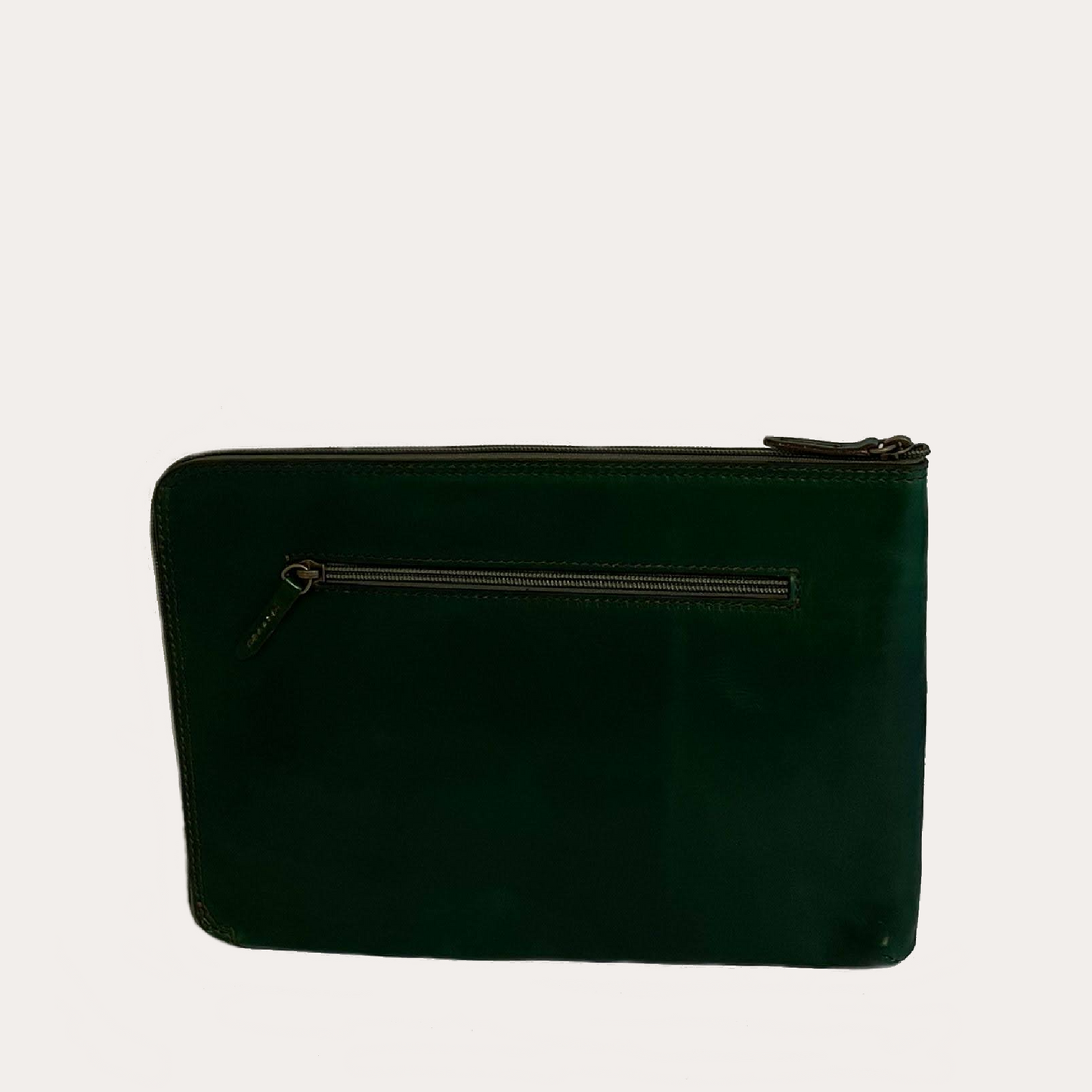 13'' Green Leather Document/Computer Sleeve