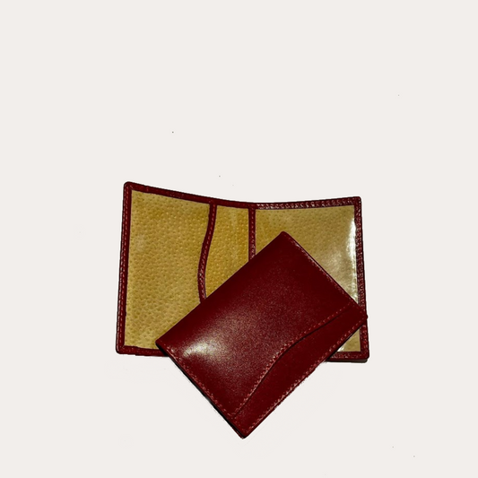 Red Leather ID and Bus Pass Holder