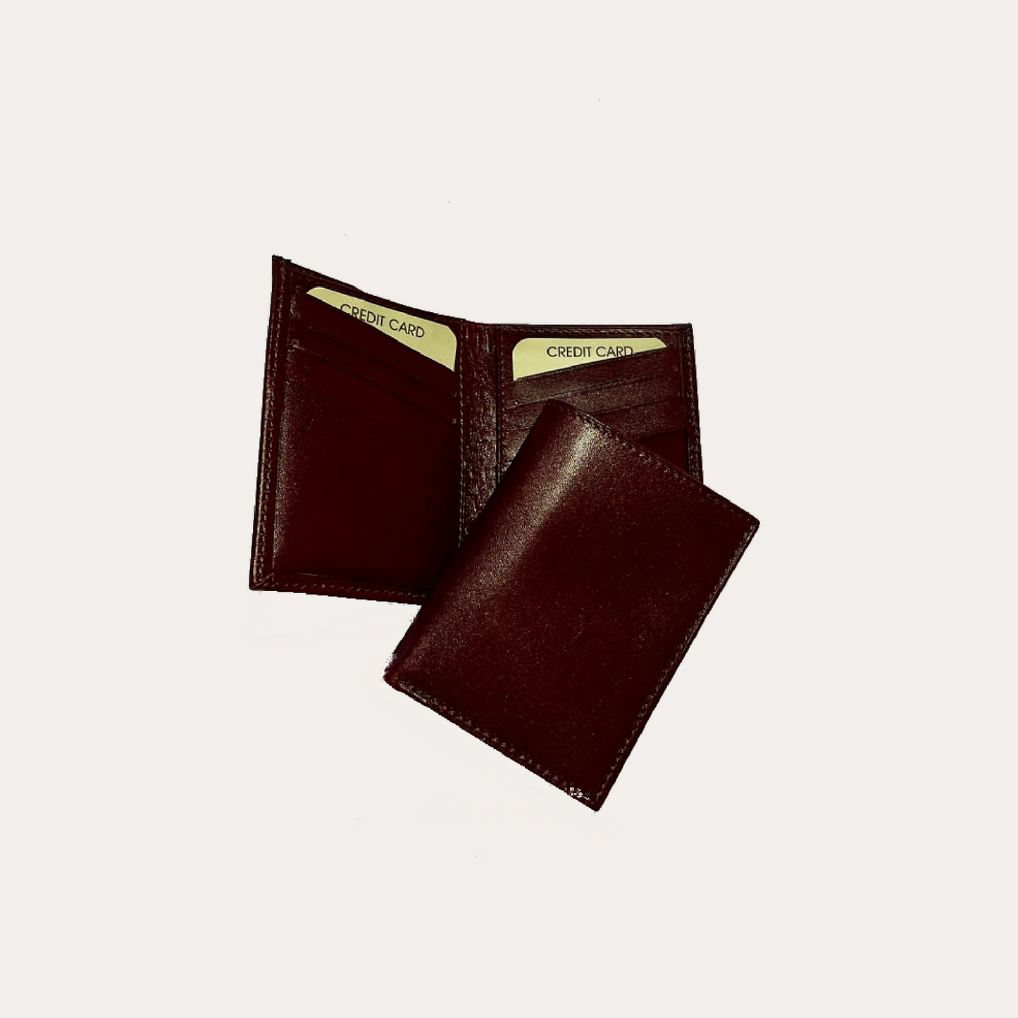 Maroon Leather Wallet-8 Credit Card Sections