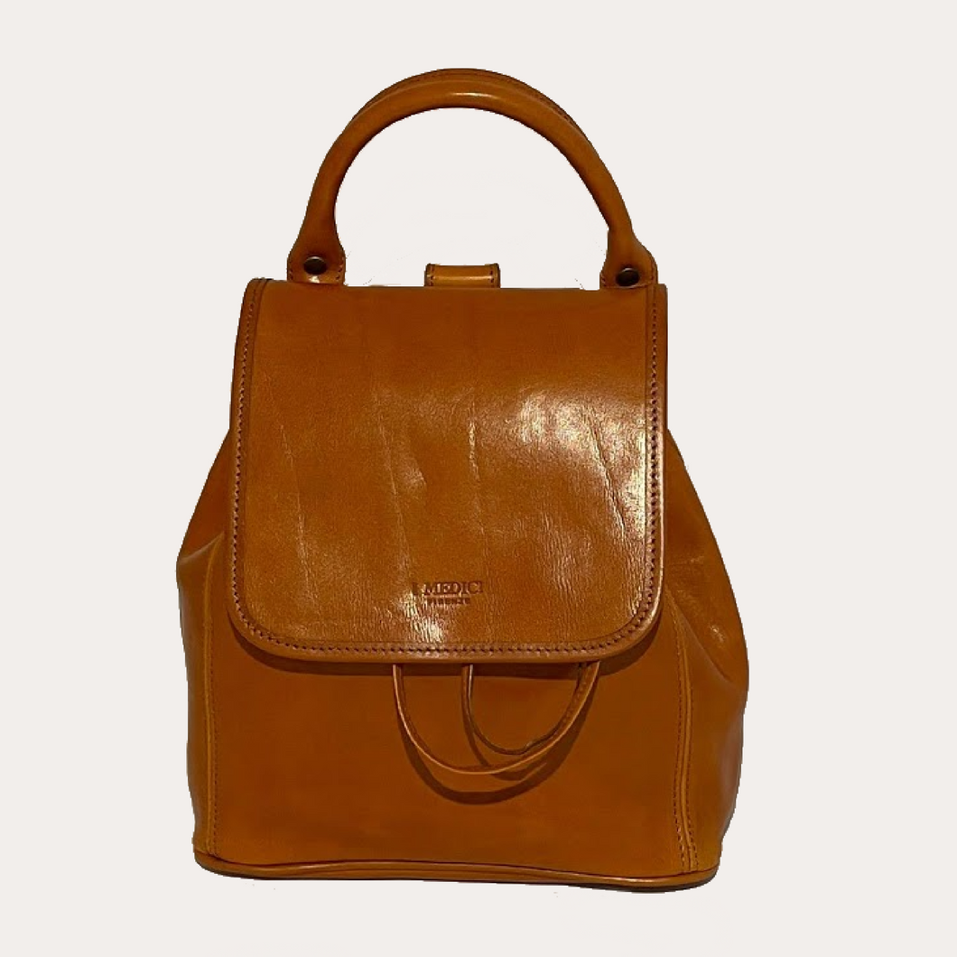 I Medici Cognac Leather Backpack