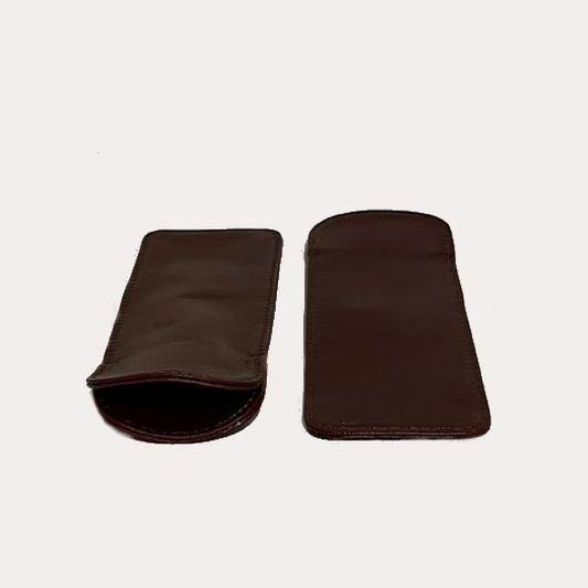Maroon Leather Glasses Case