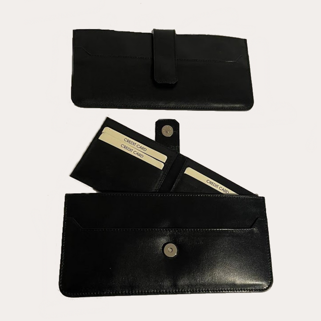 Black Leather Travel Wallet
