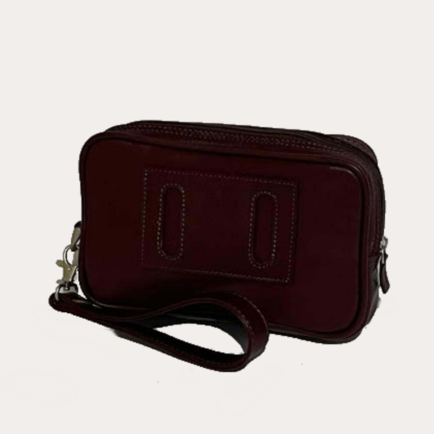 Maroon Leather Belt Bag with Removable Wrist Strap