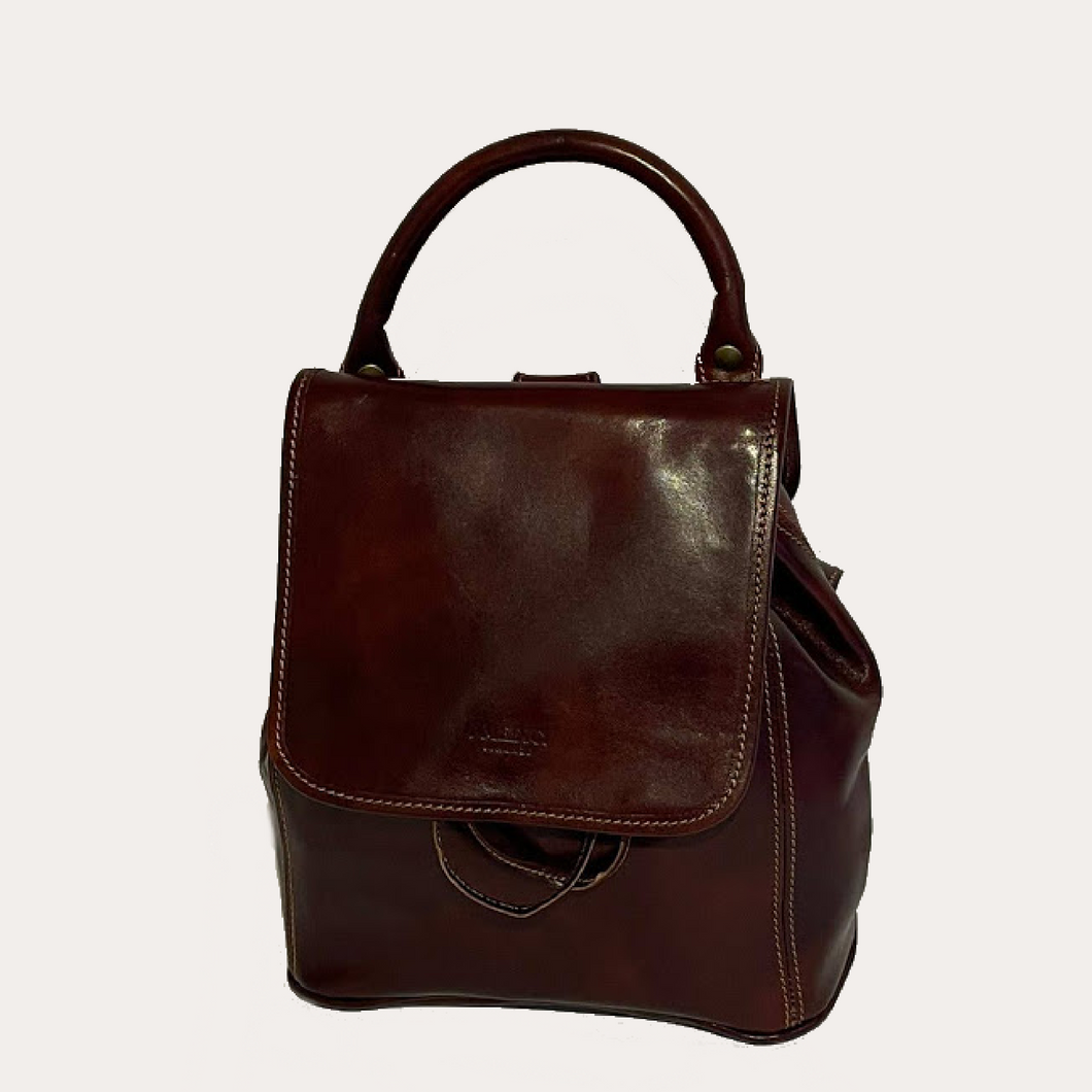 I Medici Maroon Leather Backpack