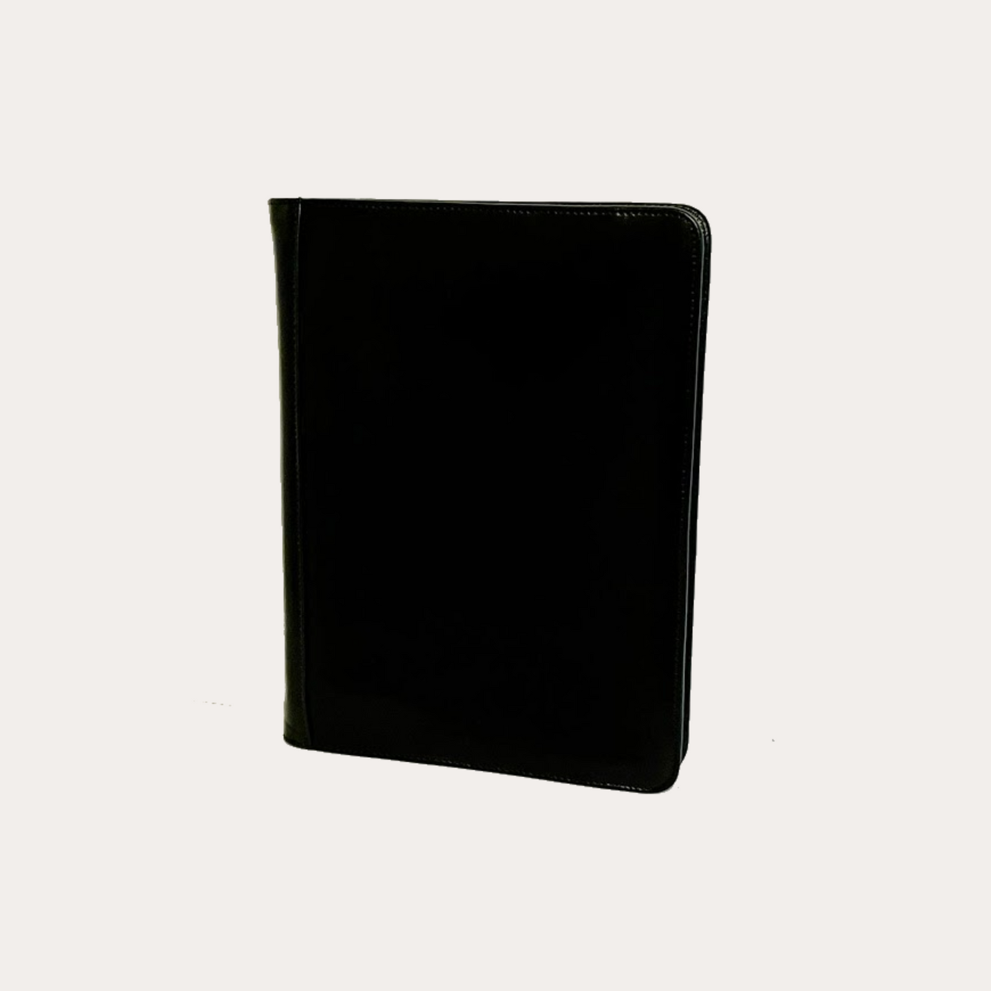 Black Leather A4 Zip Around Folio with Detachable Ring Binder