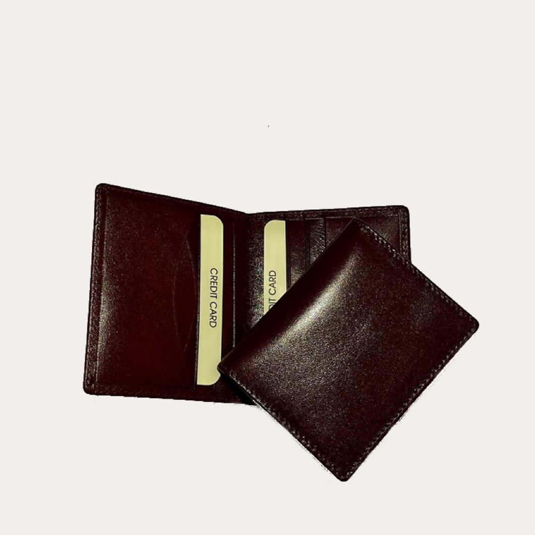 Maroon Leather Credit Card Holder
