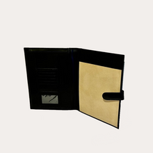 Load image into Gallery viewer, Black Leather A4 Folio with Tab Closure
