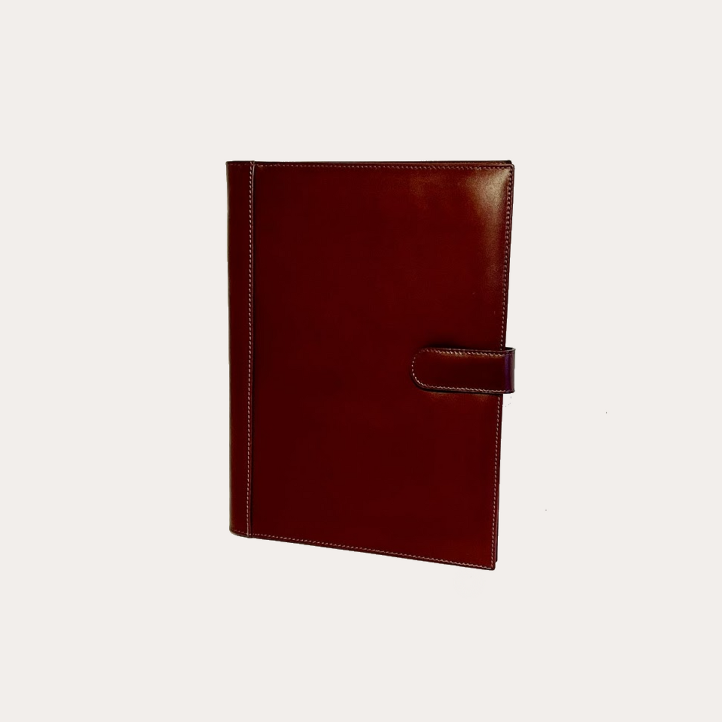 Maroon Leather A4 Folio with Tab Closure