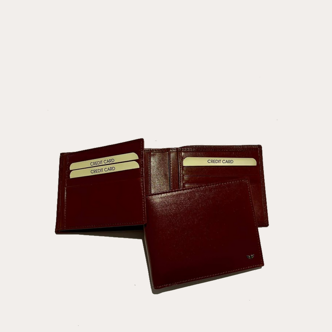 Tan Leather Wallet-12 Credit Card Sections