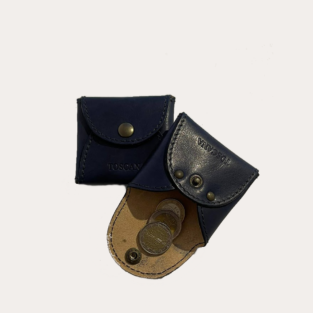 Navy Leather Coin Purse