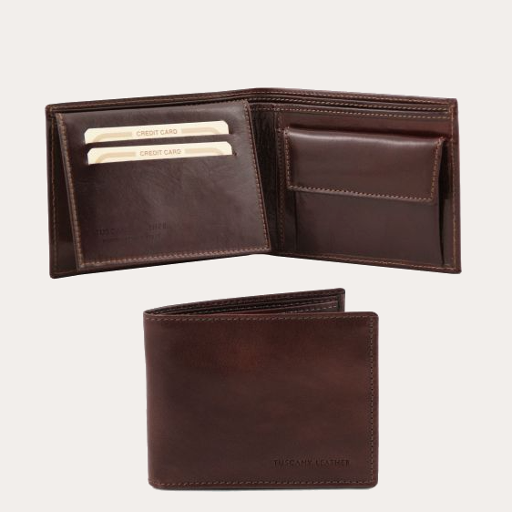 Mens wallet with clearance coin pouch
