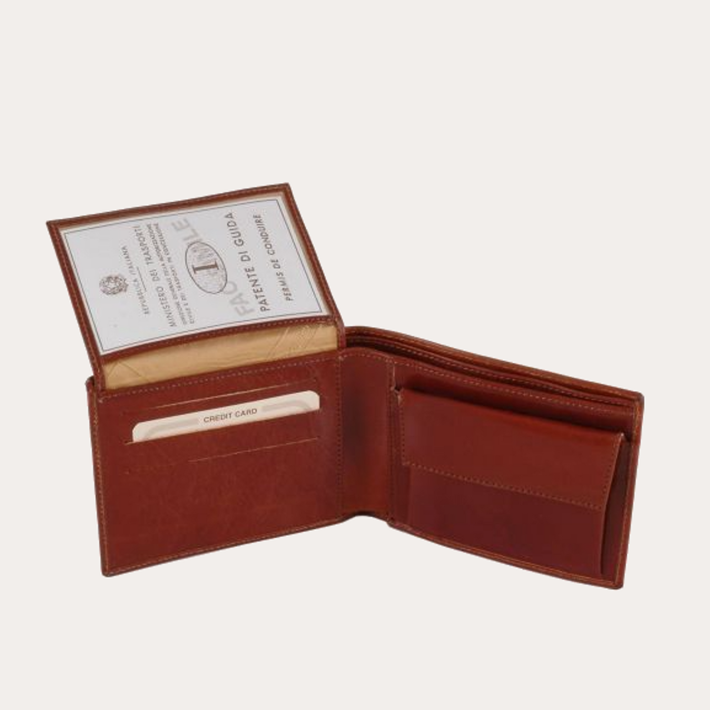 Tuscany Leather Brown 2 Fold Leather Wallet with Coin Pocket