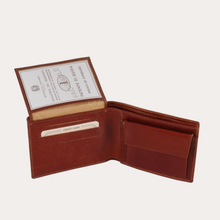 Load image into Gallery viewer, Tuscany Leather Dark Brown 2 Fold Leather Wallet with Coin Pocket
