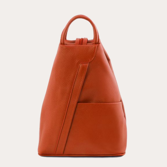 Tuscany Leather Brandy Hammered Leather Backpack