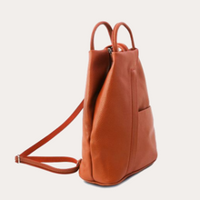 Load image into Gallery viewer, Tuscany Leather Brandy Hammered Leather Backpack
