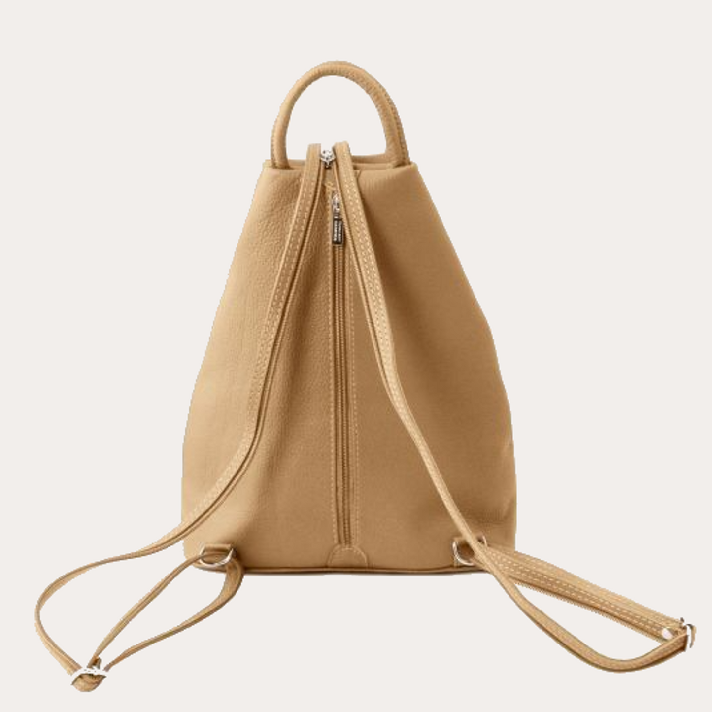 Tuscany Leather Champagne Hammered Leather Backpack