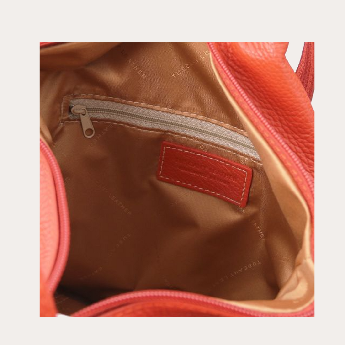 Tuscany Leather Brandy Hammered Leather Backpack