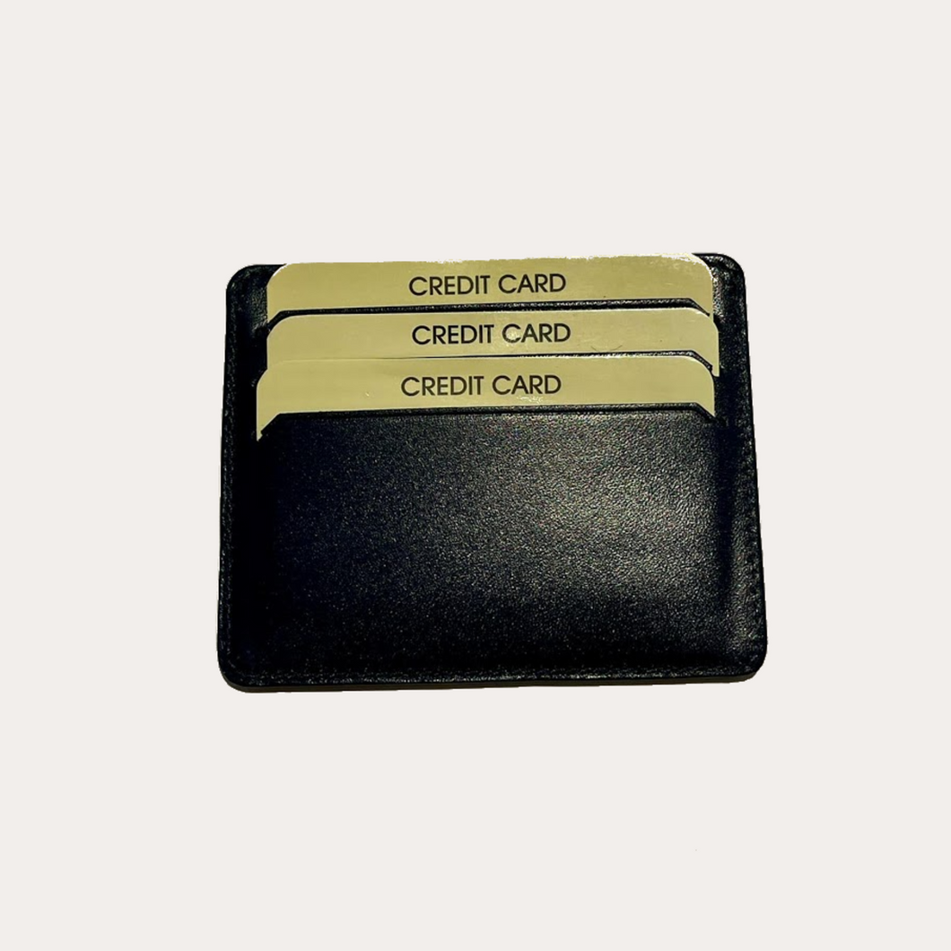 Navy Leather Credit Card Holder