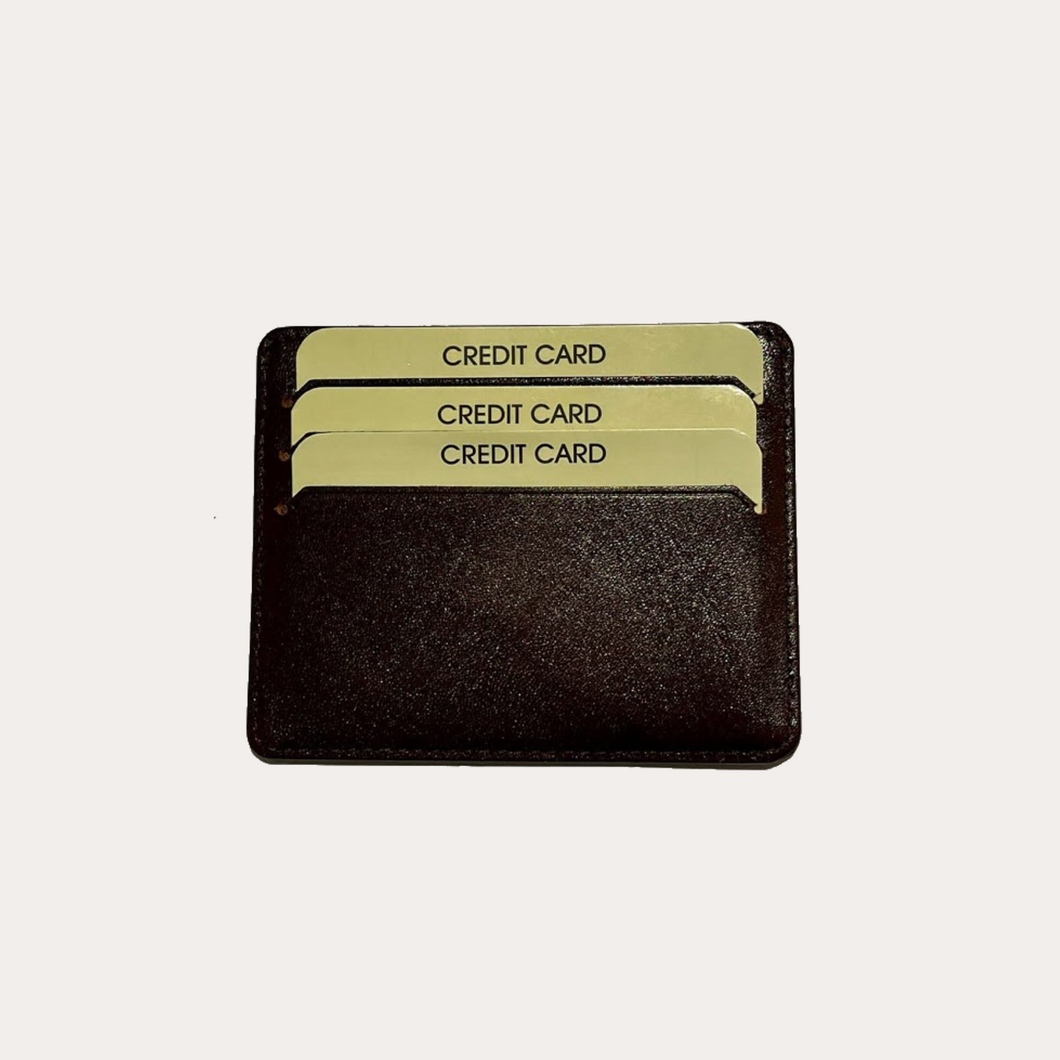 Burgundy Leather Credit Card Holder